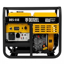 Генератор дизельный DES-55E, 5,5 кВт, 230 В, 11 л, электростартер Denzel